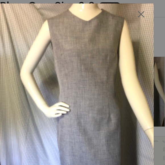 Sleeveless Shift, Blue-Grey, Vintage Vogue Dress - Picture 1 of 10